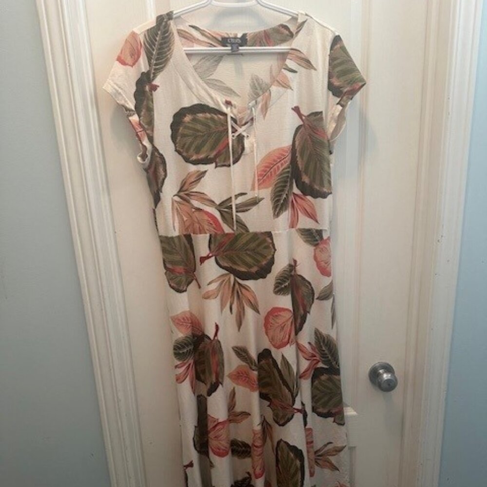 Ralph Lauren CHAPS Cotton Tropical print A-line Dress - XL